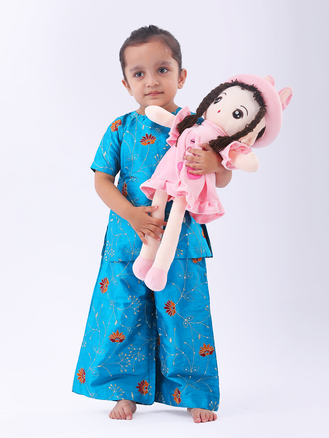 Blue Blossom Co-Ord Set for Girls (2–6 Years) | Festive Wear by Styled by Hazel